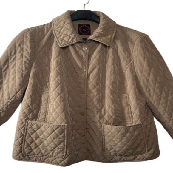 Giacca Woman Tan Polyester  Button Front Lined Insulated Quilted Jacket Size 3X - Picture 7 of 16